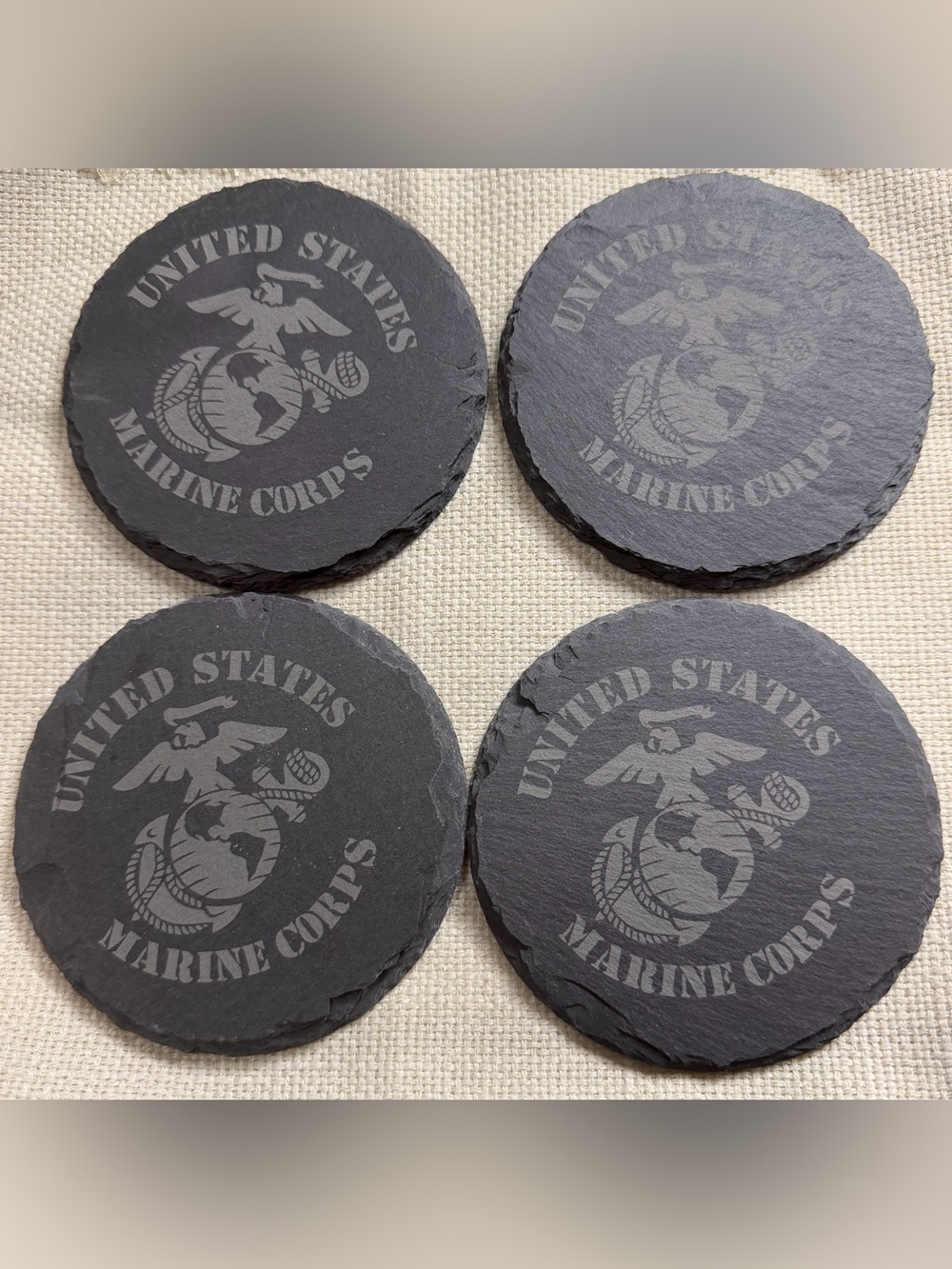 Slate Marine. Corp Coaster Set - Black with Holder - Picture 2 of 3